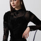 Black Velvet & Tull Bodycon Dress