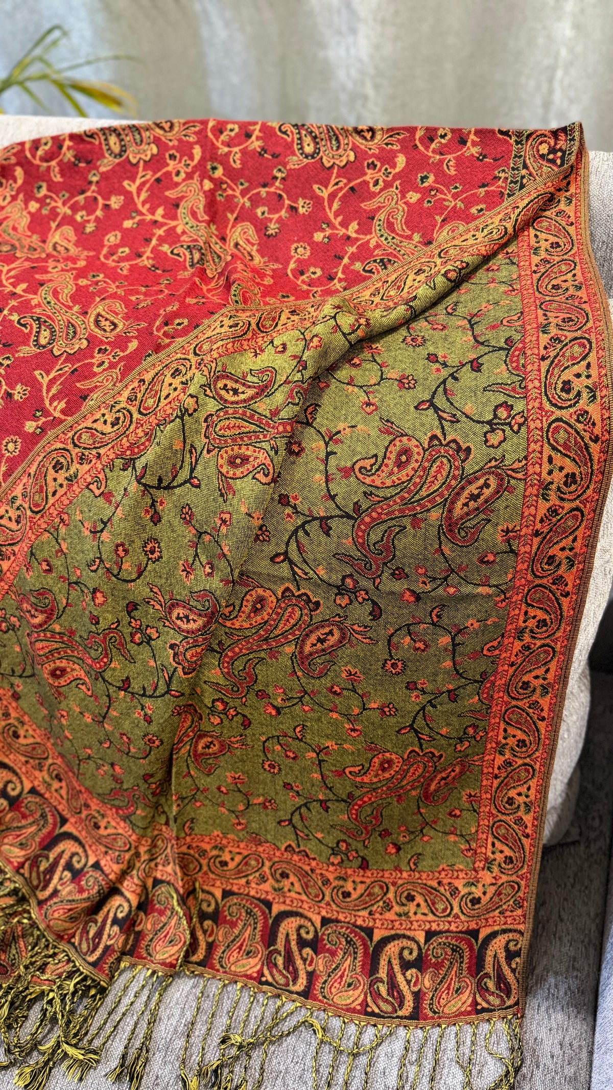 Maroon Cotton Double-Face Pashmina
