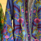 Blue Green Suzani Embroidered Long Jacket