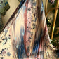 The Floral Pleated Satin Dress With Belt