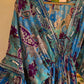 The Italian Blue Purple Paisly Dress With Embroidery & Tassels