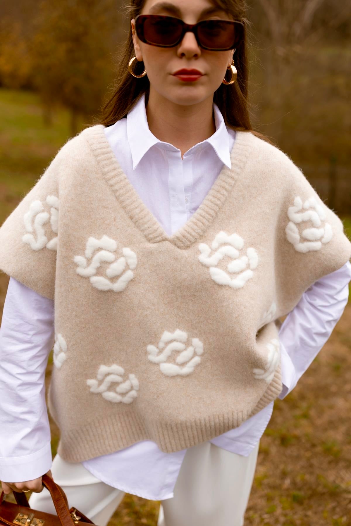 Roses Beige Triko Vest