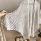 Off White Crochet Butterfly Sleeve Kimono