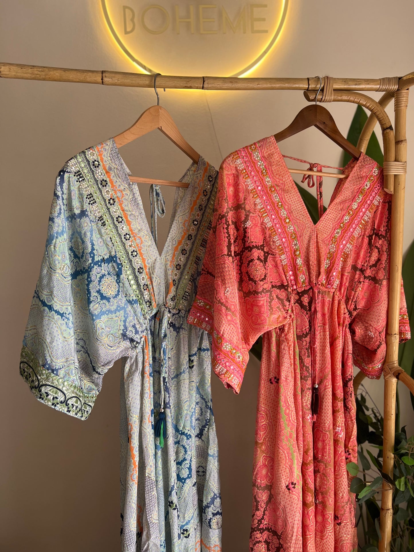 The Moroccan Blue Green Embroidered Dress