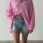 Pink Muslin Cotton Oversized Shirt