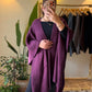 Purple Heavy Poncho With Pockets