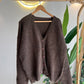Brown Mohair Cardigan With Buttons