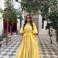 The Spanish Yellow Balloon Belted Dress