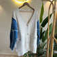 The Pearl Denim X Beige Cardigan With Pockets