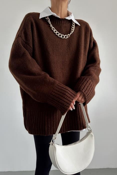 Brown Oversized Pullover
