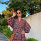 Pink Floral Boho Vintage Dress
