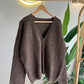 Brown Mohair Cardigan With Buttons
