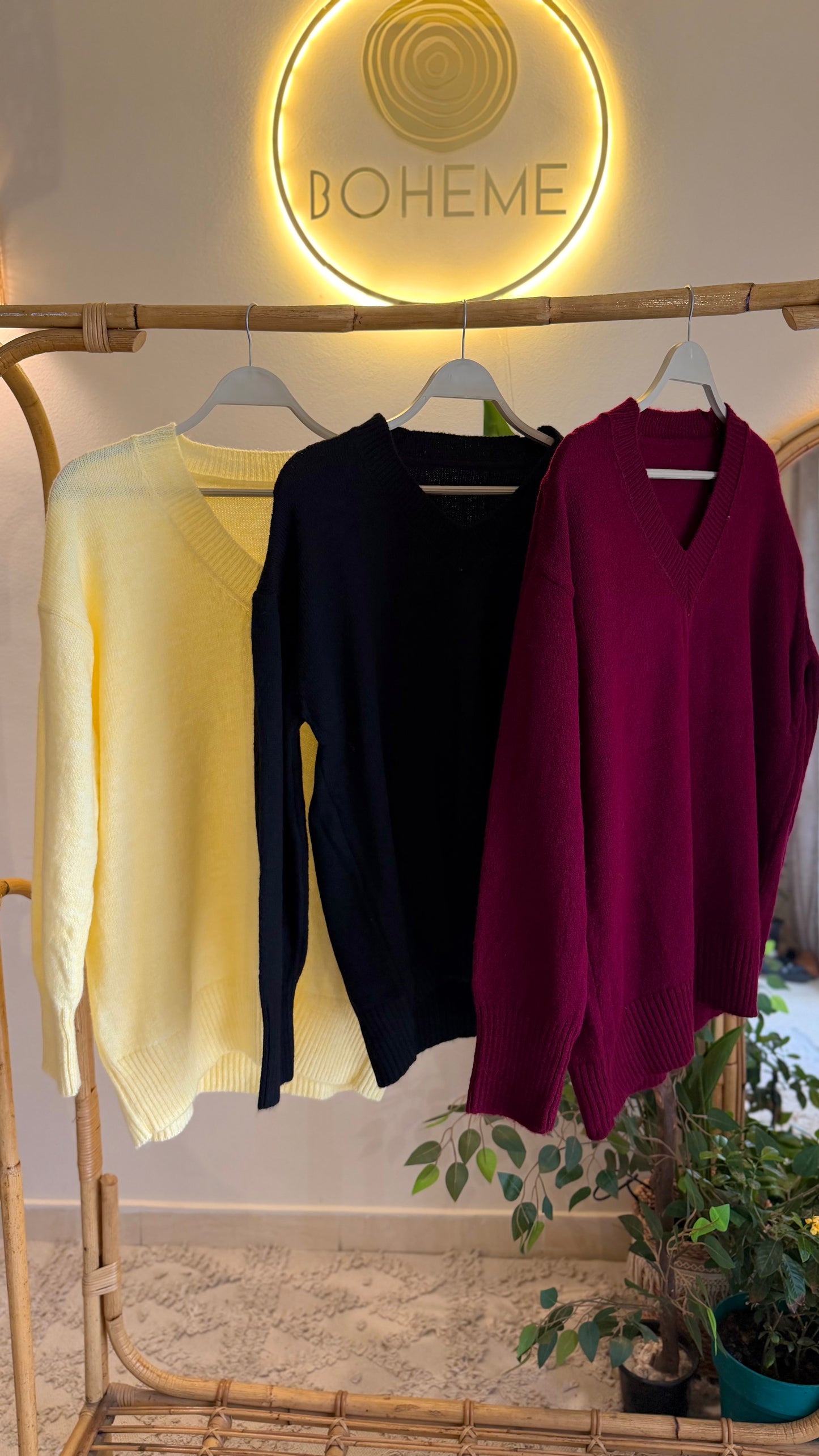 Basic Black V Neck Pullover