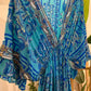 The Italian Aqua Embroidery Dress With Tassels