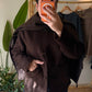 Brown Wool Jacket With Pockets & Detachable Scarf