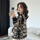 Black X Beige Embroidered Floral Jacket