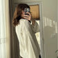 Off White Round Neck Stitch Pullover