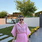 Pink Oversized 3/4 Sleeve Shirt