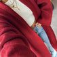 Maroon Heavy Longline Coat Cardigan