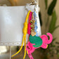 Fuchsia Calf Golden Heart Bag Charm