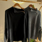Black Quarter Zip Up Collar Pullover