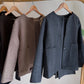 Cafe Wool Jacket With Pockets & Detachable Scarf