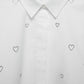 White Embellished Heart Oversized Shirt