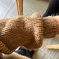 Camel Mohair Pullover With Golden Threads