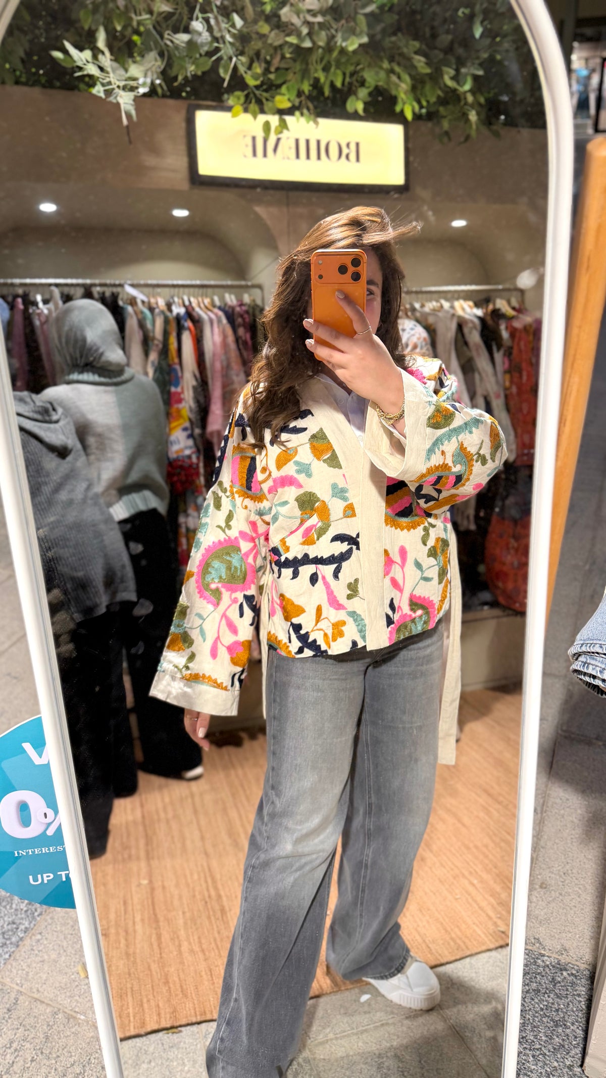Indian Flora Embroidered Belted Jacket