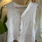 Lace Beige Embroidered Floral Vest