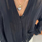 Black Striped Linen Shirt
