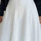 White Embroidered Cut Out Skirt