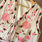 Linen Floral Pink Embroidered Vest