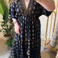 Paisley Black Golden Tasseled Dress
