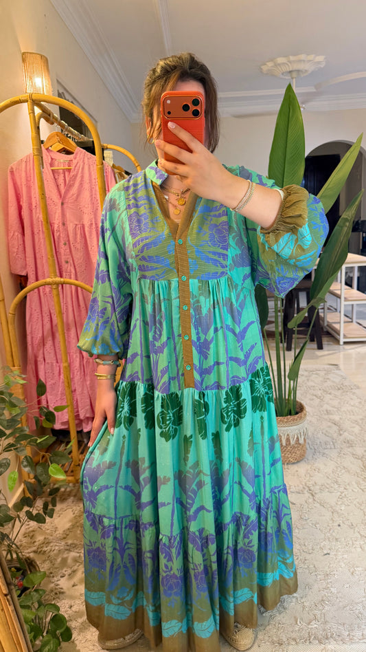The Golden Green Gradient Dress