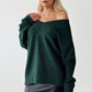 Teal Green V Neck Pullover