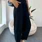 Black Elastic Waist Gabardine Pants