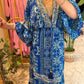 The Italian Blue Embroidery Dress With Tassels