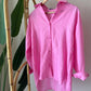 Hot Pink Striped Regular Fit Shirt