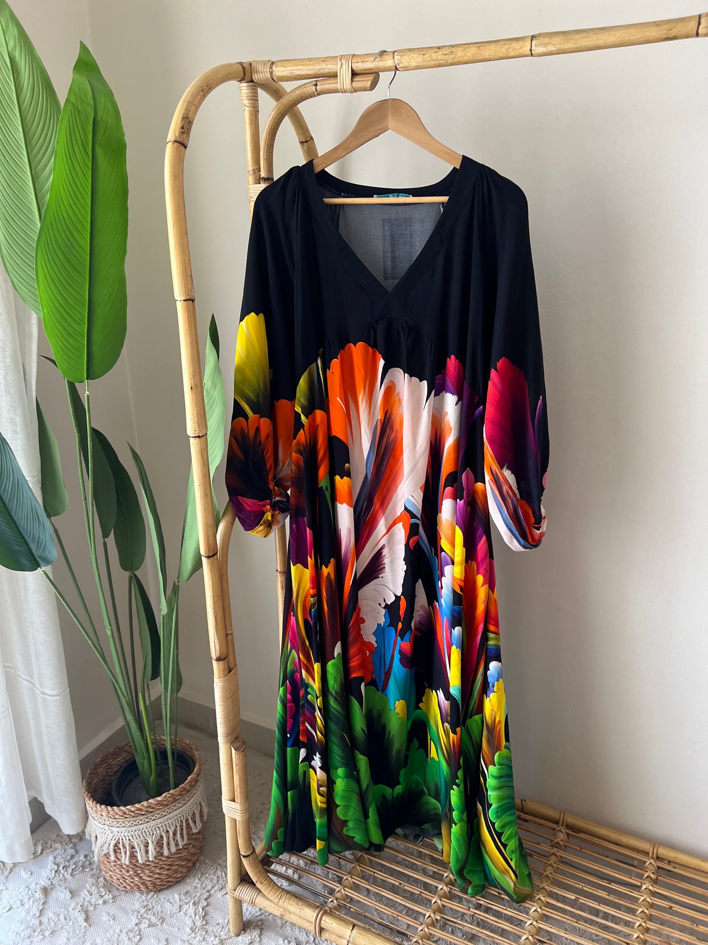 Black V Neck Bahamas Dress