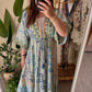 The Moroccan Blue Green Embroidered Dress