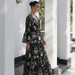 The French Black Embroidered Paisly Dress