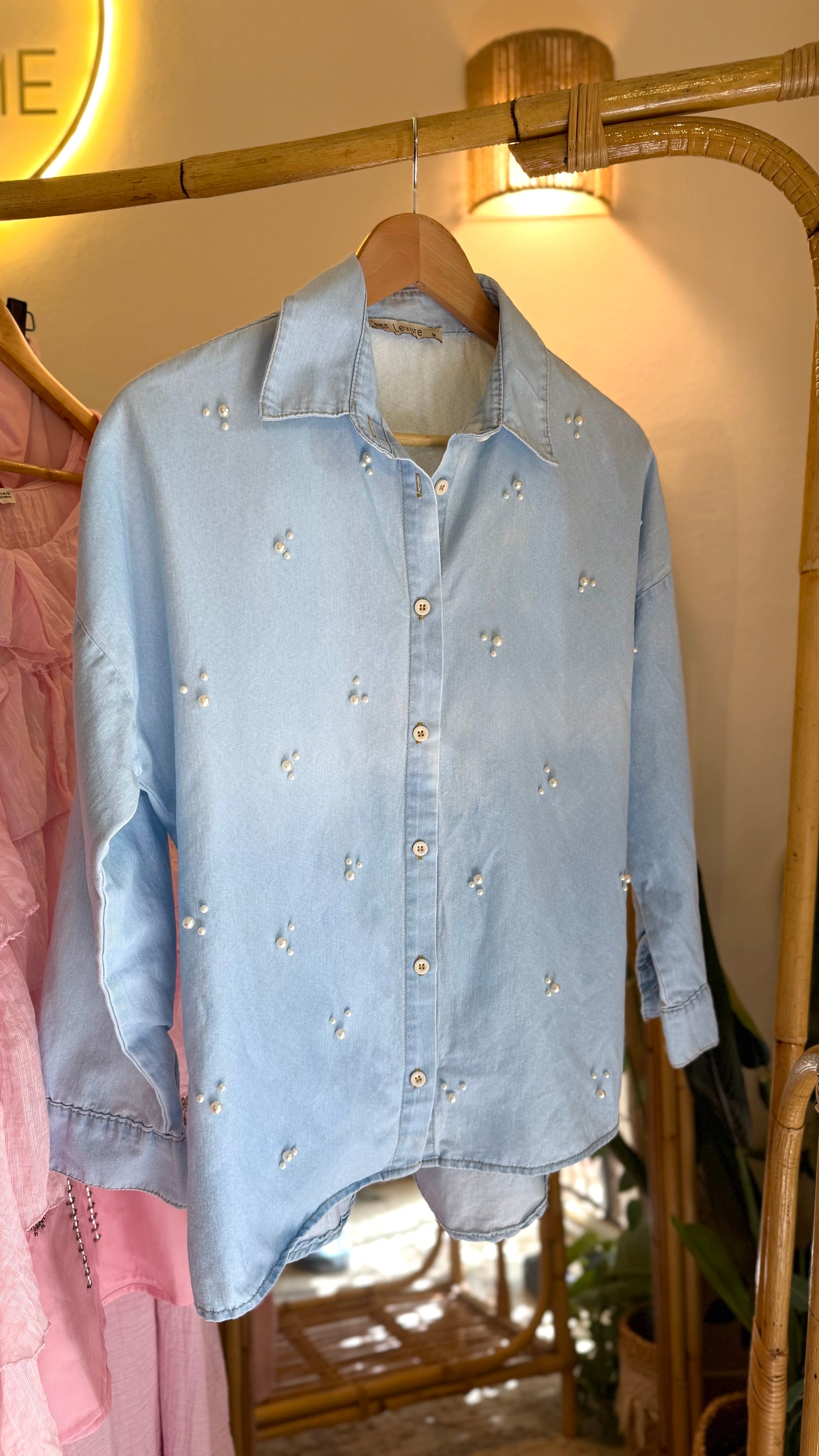 Pearl Blue Jeans Shirt (DEFECTED)