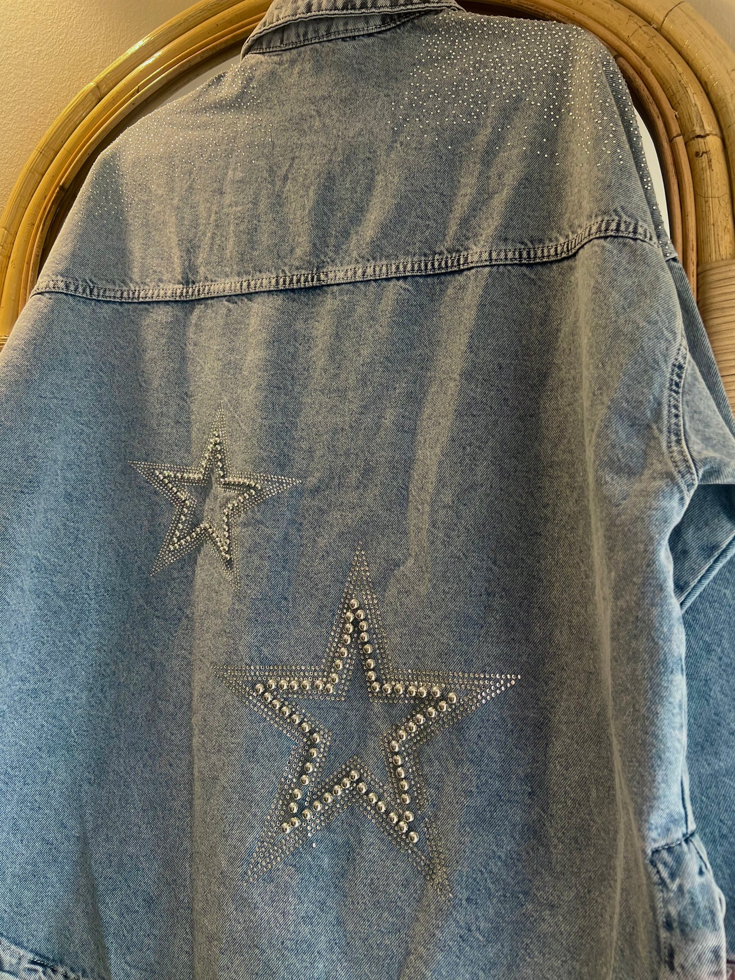 Embellished Star Studded Denim Jacket
