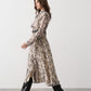 Snakeskin Chiffon Belted Dress