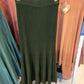 Olive Wool Pleated Bodycon Skirt