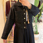 Glam Black Denim Cropped Jacket