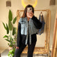 Denim X Triko Black Jacket With Pockets