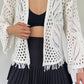 Off White Crochet Cardigan With Fringes
