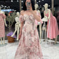 Pink Vintage Chiffon Purfy Sleeves Dress